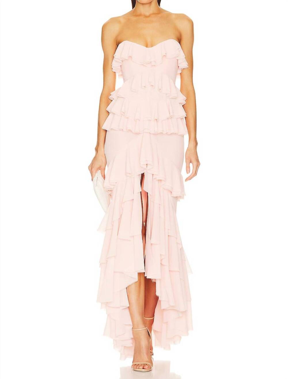 NEW MICHAEL COSTELLO oleksandra gown in blush nude
